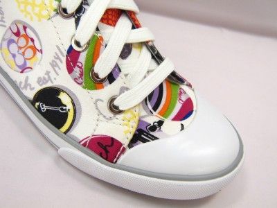 New Coach Poppy Cardinal High Top Colorful Sneakers 7  