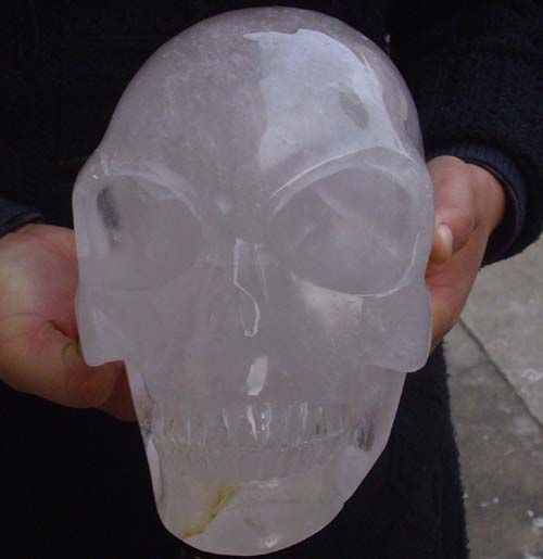 NATURAL Giant Extraterrestrial Clear Rainbow Quartz Crystal Skull 