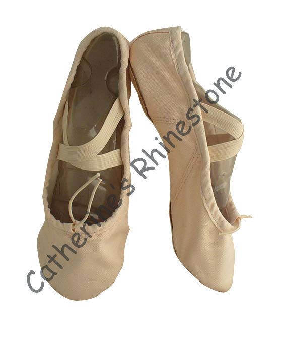 Child Pink Canvas Ballet Slippers shoes Size 10   3.5  