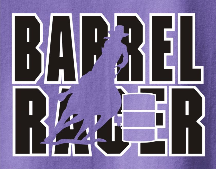 Barrel Racing Horse and Rider T Shirt   Pick Your Color  