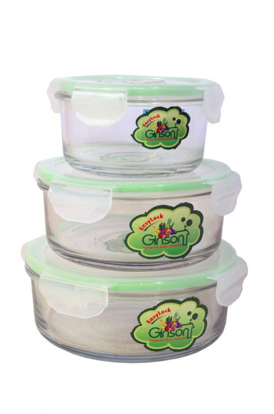 Glass Container With Locking Air Tight Lid  