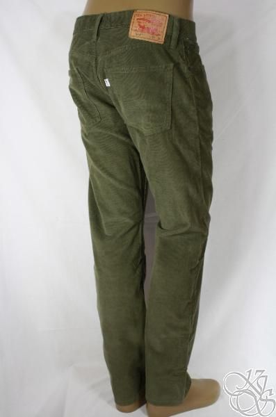   514 Slim Fit Straight Leg Ivy Green Corduroys Mens Pants New  