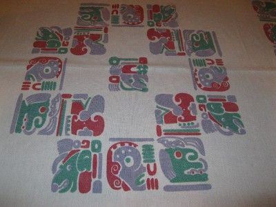 VINTAGE COTTON RETRO TABLECLOTH 43 X 49  