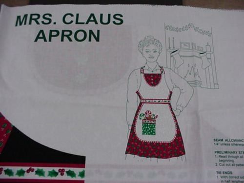 NEW MRS. SANTA CLAUS CHRISTMAS APRON RARE KITCHEN  