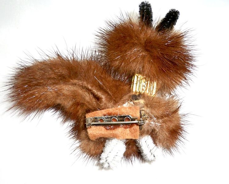 Vintage Mink Poodle Brooch Nip Very Cute 1950S  