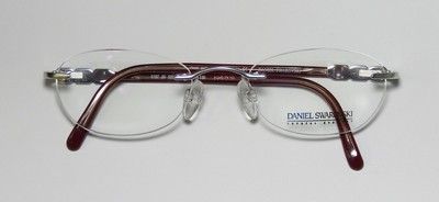 NEW DANIEL SWAROVSKI S197 49 19 130 RIMLESS BROWN HORN EYEGLASSES 