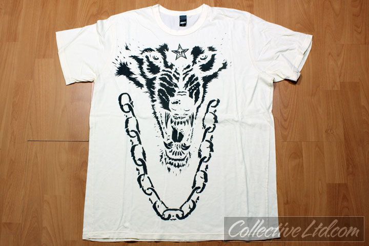 Mens Obey Chain Tee Shirt huf rvca WHITE XL  