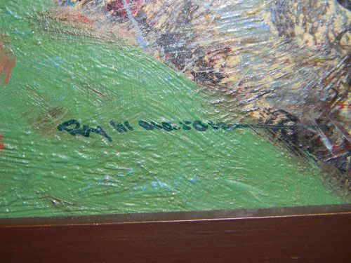 ROY M MASON OIL LANDSCAPE MOUNTAINS PAINTING W FRAME  