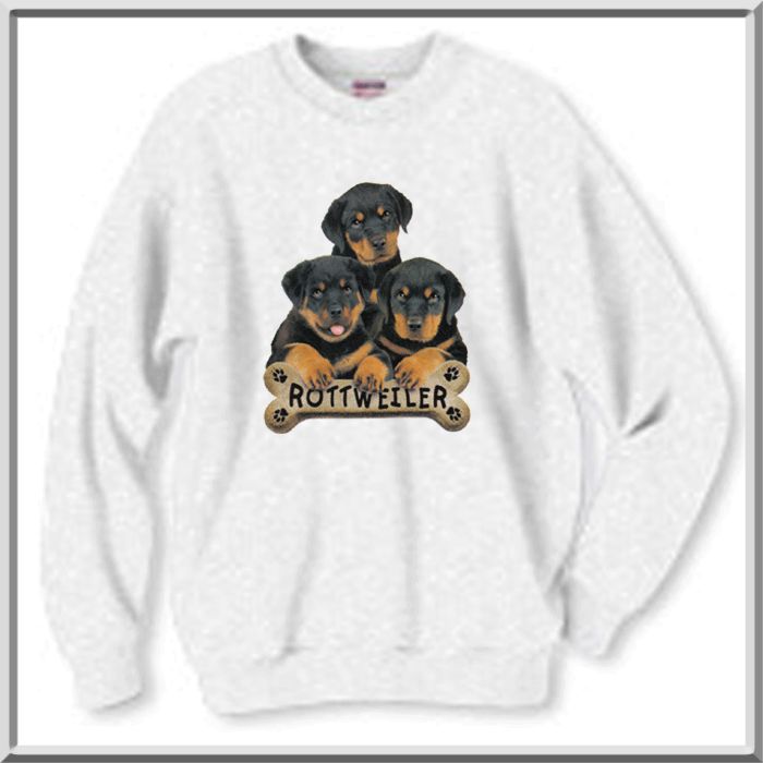 Rottweiler Puppies Dog Breed Bone SWEATSHIRT S 2X,3X,4X  