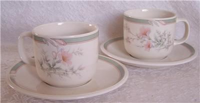 NORITAKE Misty Isle DEERFIELD 2 Cups Saucers Mugs 9159  