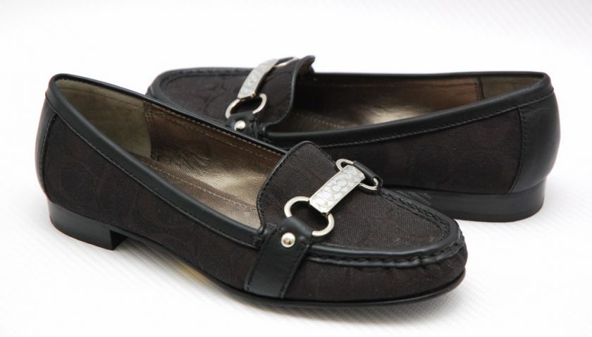 NEW COACH ~EILEEN MOC LOAFER FLAT SHOE ~BLACK *5.5  