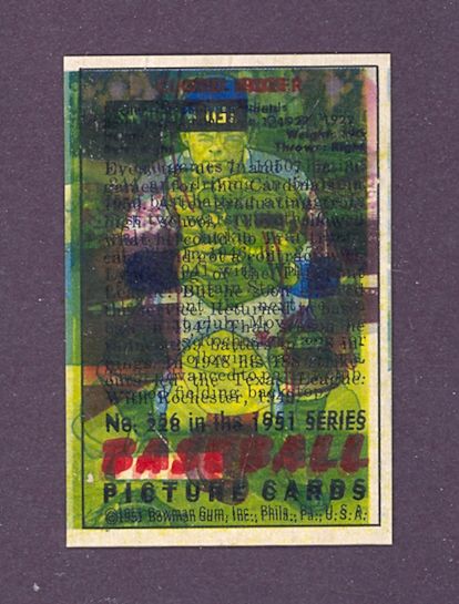 1951 Bowman Overprint #165/156/228 Ted Williams *293393  