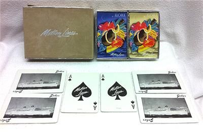 Vintage MATSON LINES Aloha DOUBLE CARD DECK  