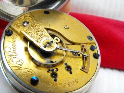   WHEELER POCKET WATCH 15 jewels   TRADE MARK CASE   SIZE 18   RUNS