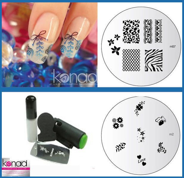 Konad NailArt Image Plate M2 Love+M57 Zebra+Mini Kit  