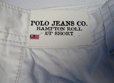 POLO JEANS CO HAMPTON ROLL UP SHORT 8 NEW Soapstone NWT  