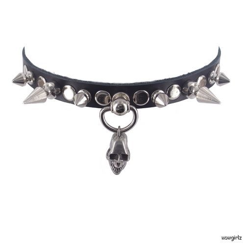 SPIKED CHOKER   SNAKE   SPIKE NECKLACE COLLAR  