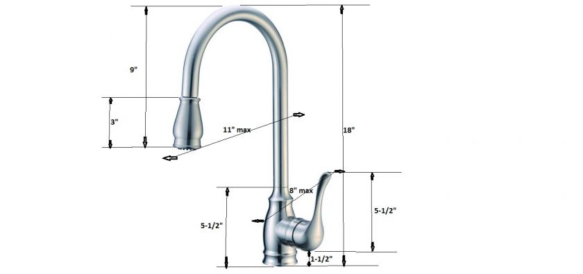 MODERN BRAND NEW PULL OUT FAUCET, BRUSHED NICKEL  