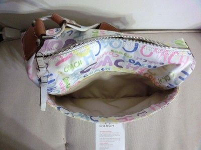 COACH Graffiti Handbag Purse Silk Multi Colored  
