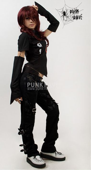 Newvisual kei PUNK NANA t shirt blouse plus arm warmer  