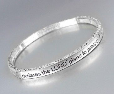   Scripture 4mm Silver JEREMIAH 2911 Links Stretch Stackable Bracelet