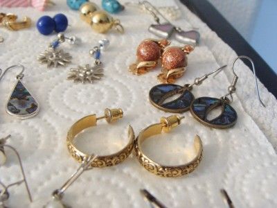 Vtg Retro 60s to 90s Costume Earring Lot Enamel Rhinestone Plastic 