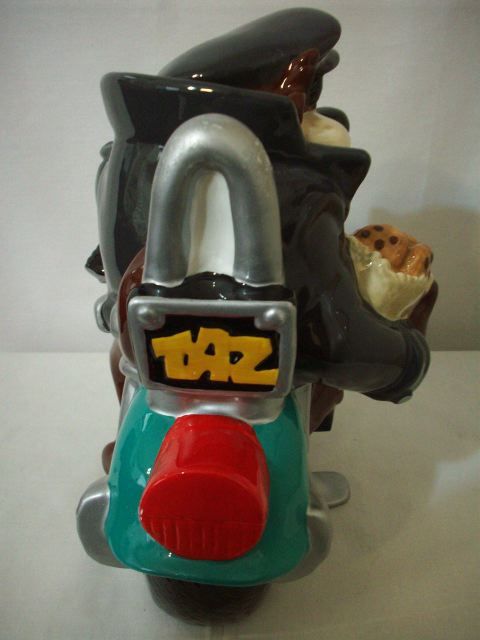 TASMANIAN DEVIL MOTORCYCLE BIKE COOKIE JAR #C1303.  