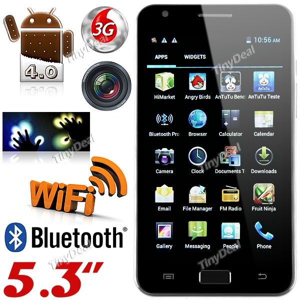   MTK6575 Android 4.0 OS 3G WiFi CPU 1GHz Smart Mobile Phone P05 922