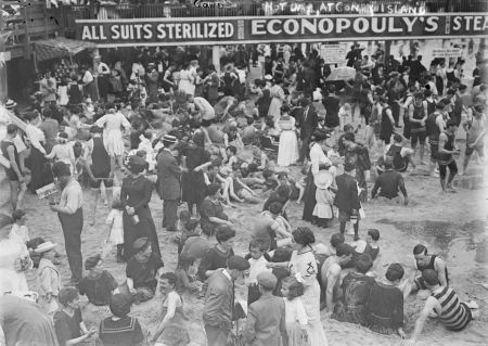 early 1900s photo Hot day at Coney Island  