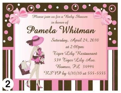 20 MODERN MOM BABY SHOWER INVITATIONS PINK, BLUE, GREEN  