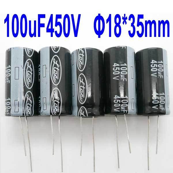 100uF 450V radial Electrolytic Capacitor 20pc Black NEW  