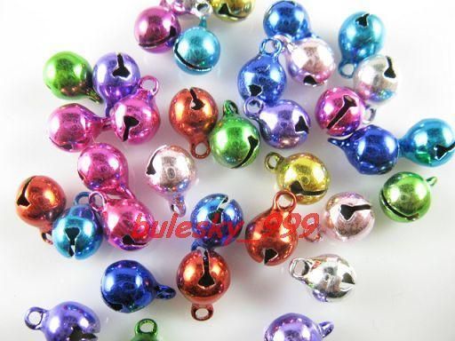 FREE SHIP 100pcs Mixed Shiny Craft Copper Bells 6mm  