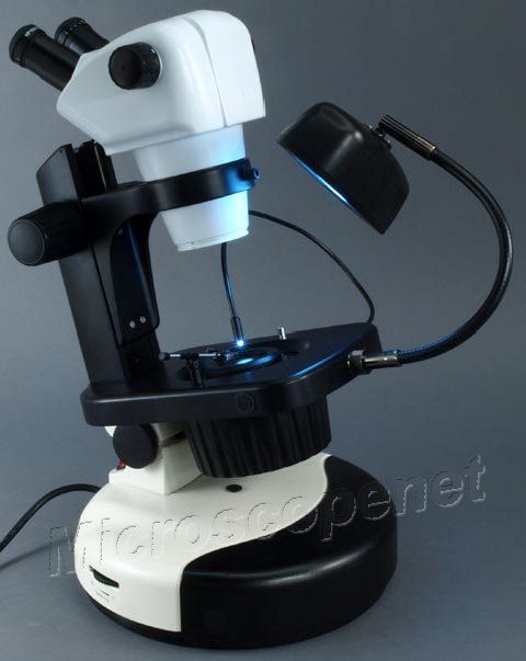 Gem Stereo Microscope w/ Bright/Darkfield Illumination  