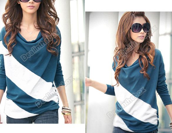 New Womens Batwing Long Sleeve Cotton T shirt Tops & Blouses 