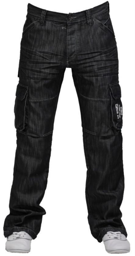 MENS DENIM ENZO DESIGNER COMBAT JEANS SIZE 30,32,34,36  