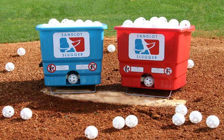 Sandlot Slugger RED Wiffle Ball Pitching Machine + 50 BALLS  