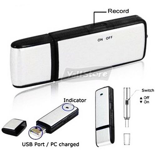 Disk 4GB 4G USB SPY Digital Voice Recorder Flash Drive Black  