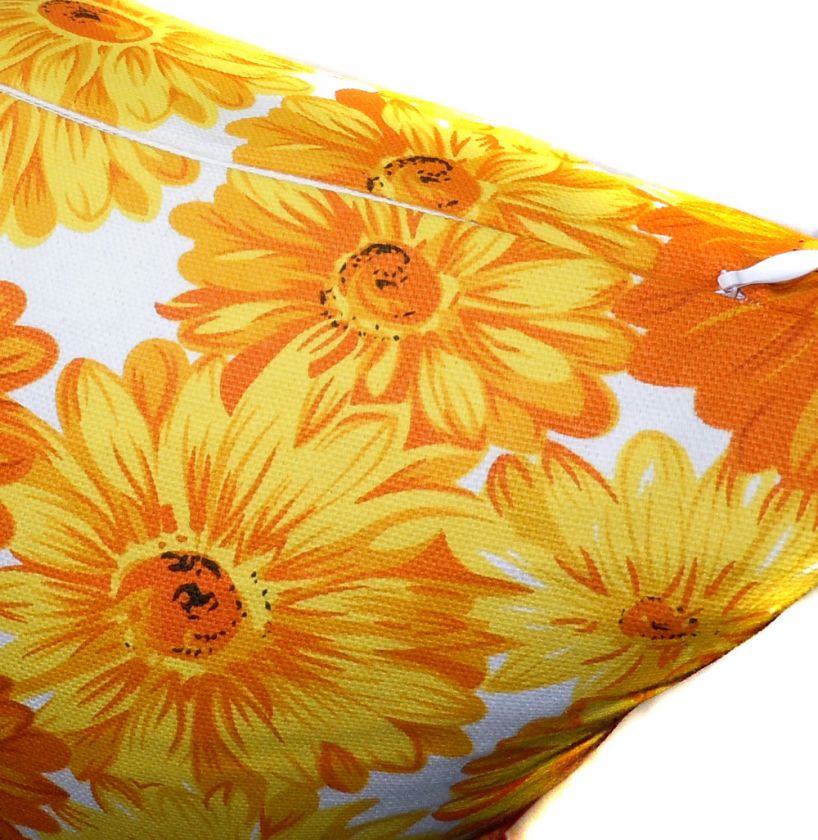 EA45 Yellow Orange Flower Aster Linen Cushion/Pillow/Throw Cover 