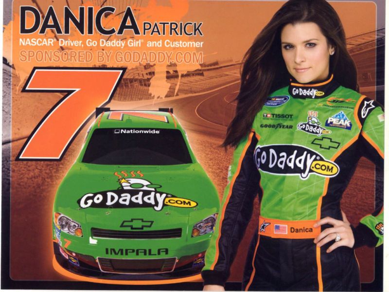 DANICA PATRICK 2011 GO DADDY #7 NASCAR POSTCARD  