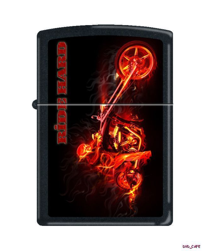 ZIPPO LIGHTER DEVIL on a CHOPPER 5570 in BLACK MATTE  