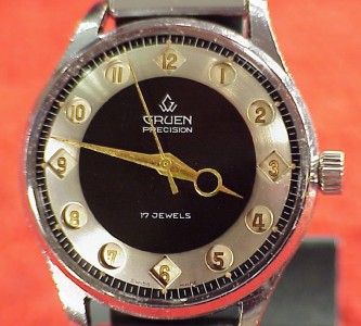 1960s Gruen Airflight Jump Hour Wristwatch 24 Hour Super G Pilots 