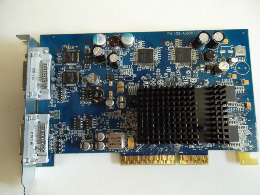   RADEON 9650 DUAL DVI 8X AGP VIDEO CARD P/N 109 A58503 20, 630 7150