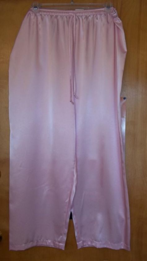   SATIN STYLE LOUNGE PANTS PINK PLUS SIZES 1XL, 2XL, 3XL NEW  