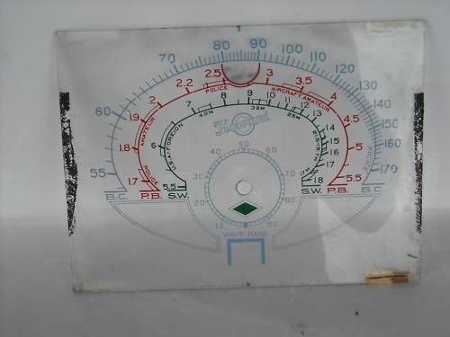 Vintage Howard Short Wave Radio Glass Tuning Dial Face  