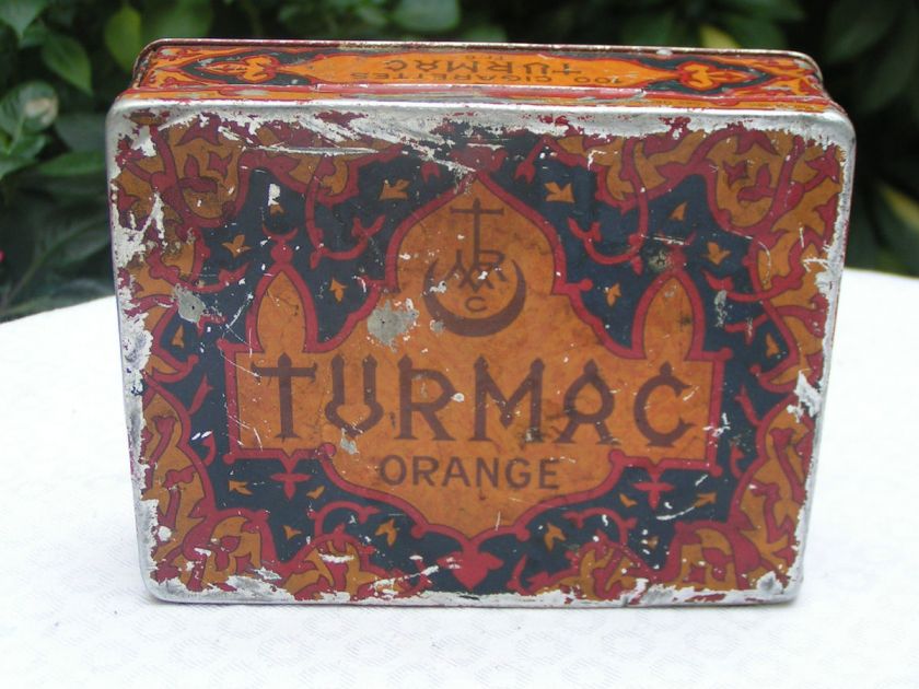 Antique litho Box of Turmac Orange Cigarettes, Ca 1920  