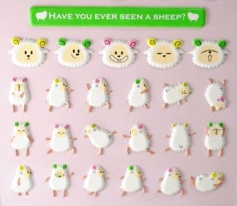 CUTE SHEEP STICKERS Sheet Puffy Lamb Craft Scrapbook  