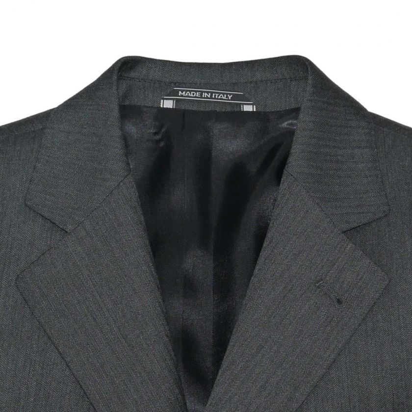 NWT METAMODA DARK GRAY HERRINGBONE 100% WOOL AUTHENTIC ITALIAN MENS 