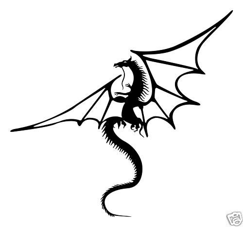 Medieval Dragon 2 feet vinyl wall decal sticker art  