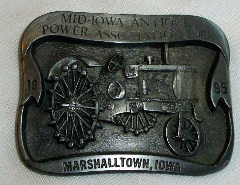 MID   IOWA ANTIQUE POWER Belt Buckle 1995 MARSHALLTOWN  