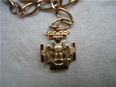 14k gold antique enamel freemason 32 double eagle medal masonic watch 
